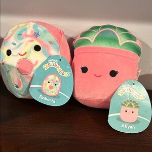 Squishmallows Pink Donut & Pink Succulent Plush Set